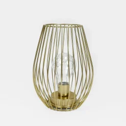 New Zumaline Lampa dekoracyjna LED druciany klosz złota 14,5x20 cm