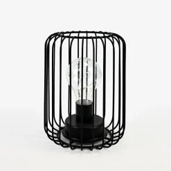 Zumaline Lampy Stołowe^Lampa dekoracyjna LED druciany klosz czarna 13x17 cm