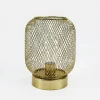 Zumaline Lampy Stołowe^Lampa dekoracyjna LED siatkowy klosz złota 14x16,5 cm