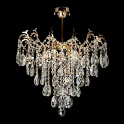 Clearance inny Lampa kryształowa sufitowa glamour złota fi 58 cm