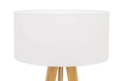 Spot - Light Lampy Podłogowe^Lampa na drewnianym trójnogu abażur biały LOTTA