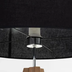 Clearance TK Tomasz Krywult Lampa na drewnianym trójnogu abażur czarny TREVISO