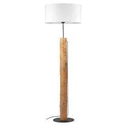 Discount Spot - Light Lampa podłogowa drewniana podstawa biały abażur PINO