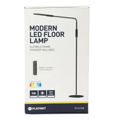 PLATINET S.A. Lampy Podłogowe^Lampa podłogowa LED czarna ze sterowaniem manualnym i na pilota