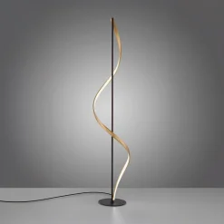 Best Paul Neuhaus Lampa podłogowa LED Wi-Fi czarno-złota Q-SWING z pilotem