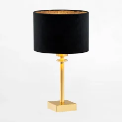 Sale inny Lampa stołowa abażur czarno-złota ABBANO