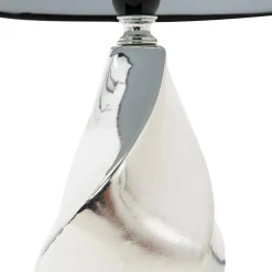 Lampy Stołowe^Lampa stołowa ceramiczna czarno-srebrna 31 cm