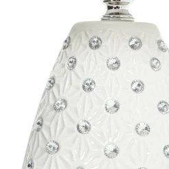 Sale Lampa stołowa ceramiczna glamour biała 41 cm