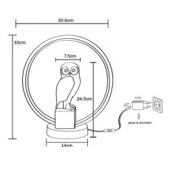 New Zumaline Lampa stołowa LED dekoracyjna SOWA