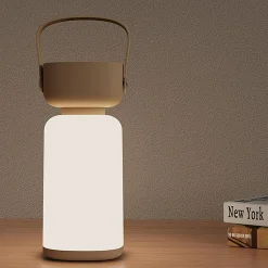 inny Lampy Stołowe^Lampa stołowa LED IP44 biało-brązowa BATT