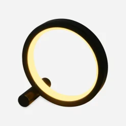 Outlet Zumaline Lampa stołowa LED okrągła czarna