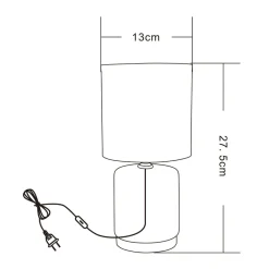 Zumaline Lampy Stołowe^Lampa stołowa nocna biała 27,5 cm