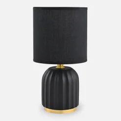Zumaline Lampy Stołowe^Lampa stołowa nocna czarna 26,5 cm