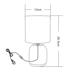 Zumaline Lampy Stołowe^Lampa stołowa nocna czarna 26,5 cm