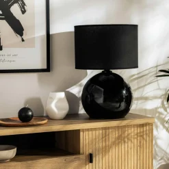 New TK Tomasz Krywult Lampa stołowa nocna czarna PALLA