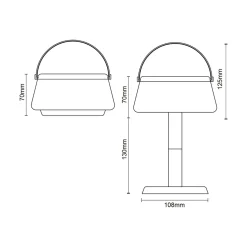 Discount Zumaline Lampa stołowa solarna czarna AURE
