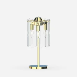 Clearance Zumaline Lampa stołowa transparentne szkło złota NIRA
