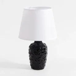 Zumaline Lampy Stołowe^Lampa stołowa z abażurem czarn-biała 31,5 cm