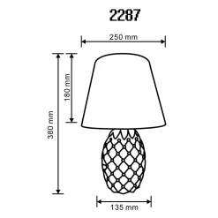 Zumaline Lampy Stołowe^Lampa stołowa z abażurem niebiesko-biała 38 cm