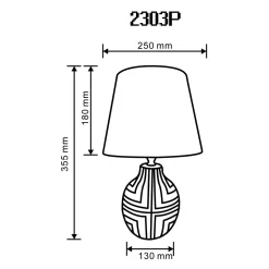 Hot Zumaline Lampa stołowa z abażurem różowo-biała 35,5 cm
