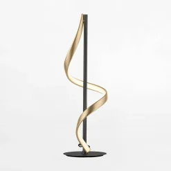 Best Paul Neuhaus Lampa stołwa LED Wi-Fi czarno-złota Q-SWING z pilotem