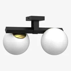 Luminex Wszystkie Lampy Sufitowe^Lampa sufitowa 2 klosze kule czarno-złota IDRIS II