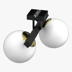 Luminex Wszystkie Lampy Sufitowe^Lampa sufitowa 2 klosze kule czarno-złota IDRIS II