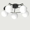 Luminex Lampa sufitowa 5 kloszy kule czarno-złota BALLO V