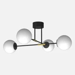 Luminex Wszystkie Lampy Sufitowe^Lampa sufitowa 4 kule czarno-złota GLAME