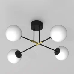 Luminex Wszystkie Lampy Sufitowe^Lampa sufitowa 4 kule czarno-złota GLAME