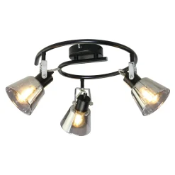 Hot LED-POL Lampa sufitowa 3 reflektorki czarna ORO TRINGA