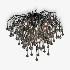 Paul Neuhaus Lampa sufitowa czarna ICICLE fi 50 cm