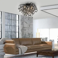 Paul Neuhaus Lampa sufitowa czarna ICICLE fi 50 cm