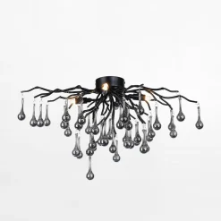 Paul Neuhaus Lampa sufitowa czarna ICICLE fi 60 cm
