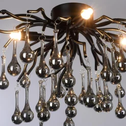 Paul Neuhaus Lampa sufitowa czarna ICICLE fi 60 cm