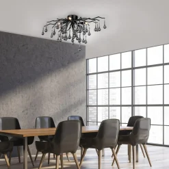 Paul Neuhaus Lampa sufitowa czarna ICICLE fi 60 cm