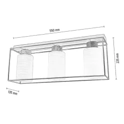 Spot - Light Wszystkie Lampy Sufitowe^Lampa sufitowa czarno-biała GRETTER 3