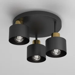 Luminex Wszystkie Lampy Sufitowe^Lampa sufitowa czarno-złota PARKLA DREK III