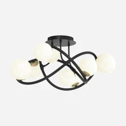 Zumaline Wszystkie Lampy Sufitowe^Lampa sufitowa kule czarno-złota NISYRO 8