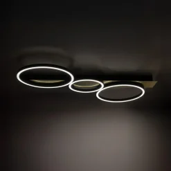 Zumaline Wszystkie Lampy Sufitowe^Lampa sufitowa LED 3 pierścienie czarno-złota PRIMO