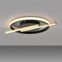 Online Paul Neuhaus Lampa sufitowa LED czarno-złota KORSA