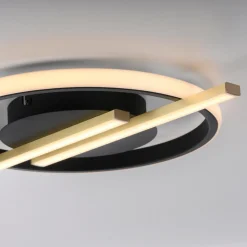 Online Paul Neuhaus Lampa sufitowa LED czarno-złota KORSA