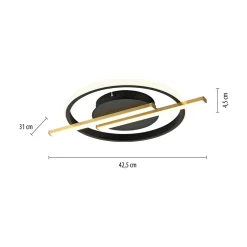 Online Paul Neuhaus Lampa sufitowa LED czarno-złota KORSA