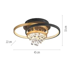 Paul Neuhaus Wszystkie Lampy Sufitowe^Lampa sufitowa LED czarno-złota ROTAZO