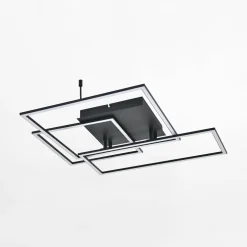 Best Zumaline Lampa sufitowa LED geometryczna czarna AVENIR