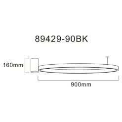 Clearance Zumaline Lampa sufitowa LED pierścieniowa czarna HORIK 90 cm