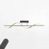 Paul Neuhaus Wszystkie Lampy Sufitowe^Lampa sufitowa LED Wi-Fi czarno-złota Q-SWING z pilotem