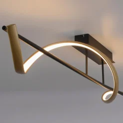 Paul Neuhaus Wszystkie Lampy Sufitowe^Lampa sufitowa LED Wi-Fi czarno-złota Q-SWING z pilotem