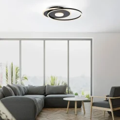 Paul Neuhaus Wszystkie Lampy Sufitowe^Lampa sufitowa LED z obramowaniem okrągła czarna DOMINO