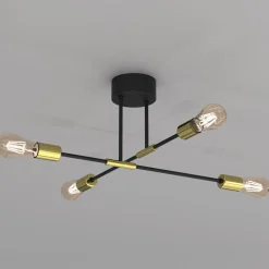 Clearance Luminex Lampa sufitowa loftowa czarno-złota FLAME